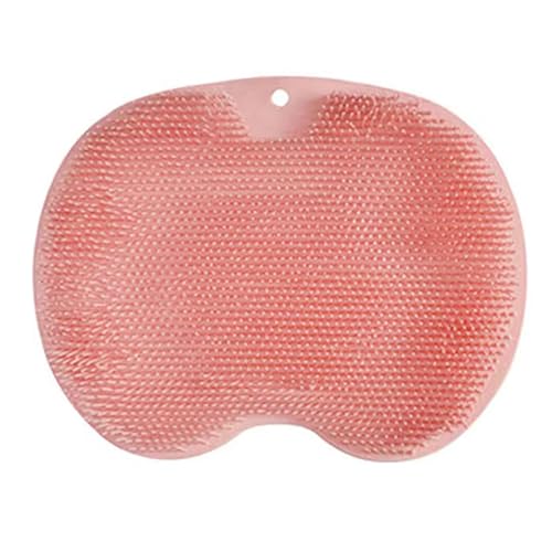 Ysyqkn Tapis Lave-pieds de Douche Brosse Nettoyante Masseur de Pieds et Tampon de Bain avec Des Poils Souples et Des Ventouses Antidérapantes Adapté pour Hom, Rose