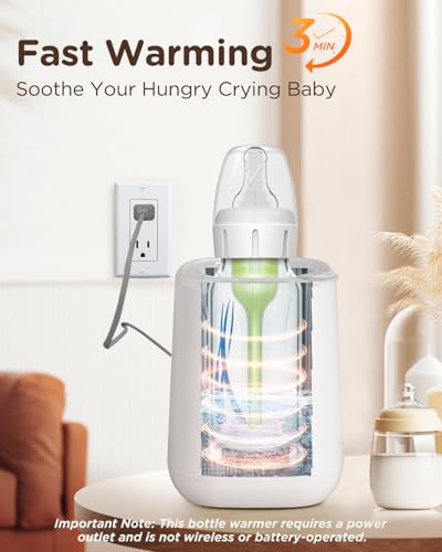 Image of Bear Baby Bottle Warmer, Fast Warming Breast Milk Formula, White