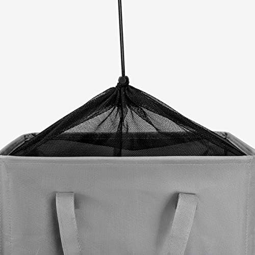 Amazon Brand  Umi 45L Slim Laundry Basket with Handles Small Portable Laundry Hamper Thin Narrow Dirty Clothes Hamper Collapsible Clothes Storage Bin  Grey