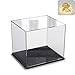 ELEpure Boîte Vitrine Acrylique Transparent pour Collection Lego Figurine Maquette,Amélioré Présentoir Boîte d'affichage Rangement Anti-Poussière avec Base pour Jouet Mini Figurines(Noir, 20x20x20cm)