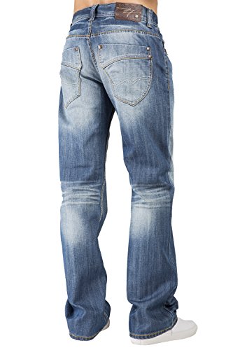 Level 7 Men's Relaxed Bootcut & Relaxed Straight Leg Denim Distressed Jeans with Zipper Pocket