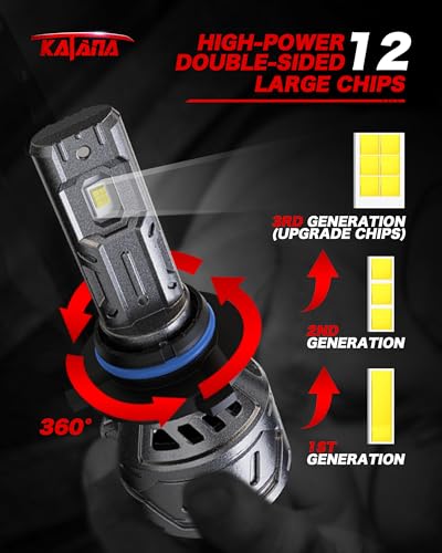 Image of KATANA 9006 Bulb, HB4 400% Brightness 6500K 1:1 Size Plug and Play Fog of 2 | Cooling Fan,360Beam Angle