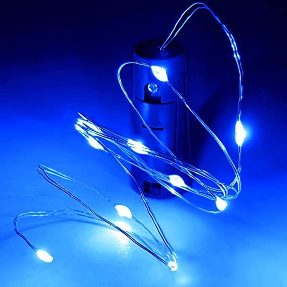 Image of Lexton Cork Light | Bottle Light | Blue Copper String Light | Cork String Light | 4 Pieces | for Valentine's Day, Room decor, Birthdays, Party,Diwali