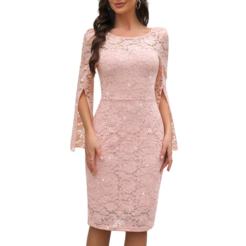 Image of COOAN Sequin Cocktail Formal Dresses for Women,Weddings Guest Evening Party Gowns Slim Midi Fishtail Dress