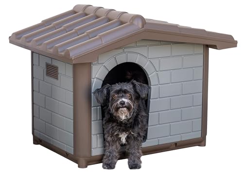 Kerbl Pet Hundehütte Levin Eco, graugrün/braun, 99x70x75 cm, Hundehöhle, recycelter Kunststoff, Hunde