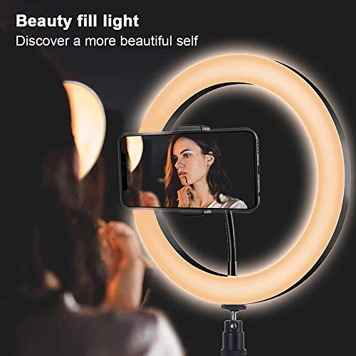 Anel de luz LED Andoer para transmissão ao vivo, fotografia de selfie, fotografia de vídeo com supor