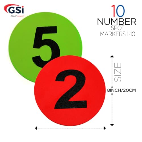 Image of GSi Spot Markers - Non-Slip Non-Toxic Poly Spots - Floor Markers for PE, Sports & Classroom Activities