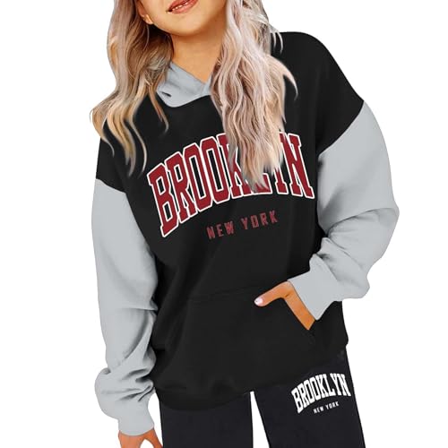 LOS ANGELES Girl Clothes 2 Piece Outfits Graphic Letter Hooded Sweatshirt & Jogger Pants Loose Jogger Set 4-14Y2