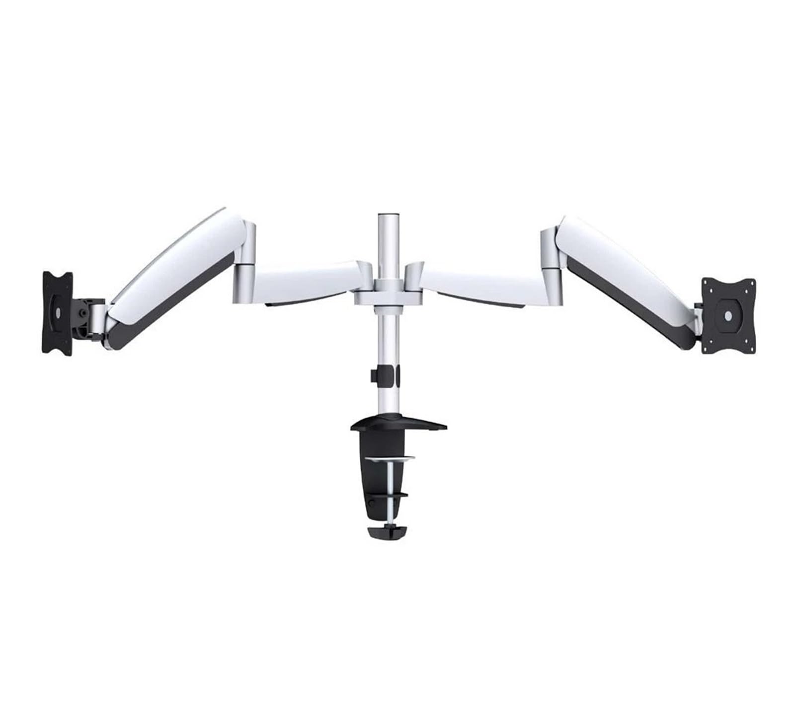 Support écran LCD double bras argenté pour optimiser le télétravail