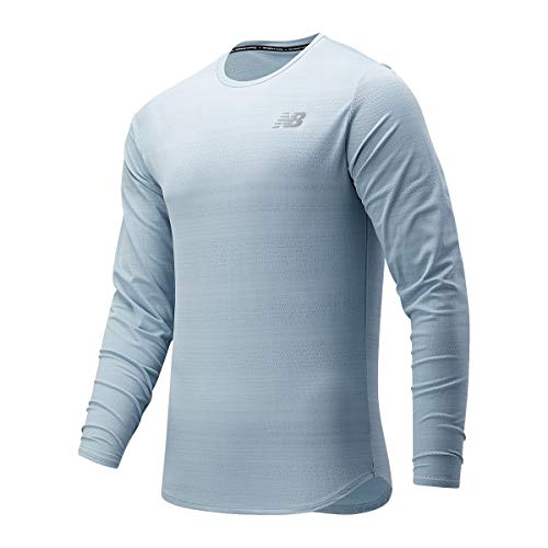 New Balance Men's Q Speed Fuel Long Sleeve, Light Slate, Medium