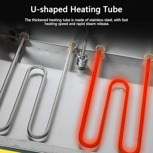 Commercial Electric Bun Steamer with Anti-Dry Alarm & Temperature Control - 2-Hole, Perfect for Home, Buffet & Restaurant Use, Keeps Buns Fresh & Warm