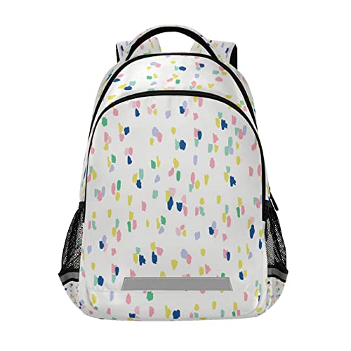 Sac scolaire pour filles Vnurnrn, cartable à dos enfant avec motifs de pois colorés pour l'école