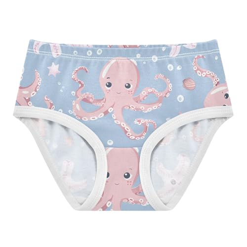 Girls Underwear Toddler 2t Cotton Cute Panties Girl Stylish Underpants Briefs Cute Octopuses Pink Blue