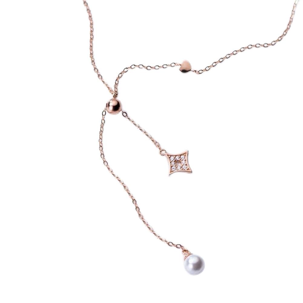 Chaîne de collier synthétique avec étoile et perle, le cadeau idéal - 5