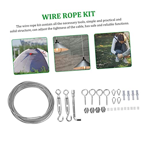 Kit de cuerda de acero ULTECHNOVO 1 set con tensor para cable aislado para uso exterior miniatura 6