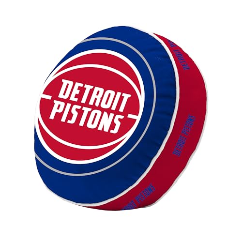 Logo Brands NBA Detroit Pistons Puff Pillow – Plush, Soft, Stretchy with Team Color Design