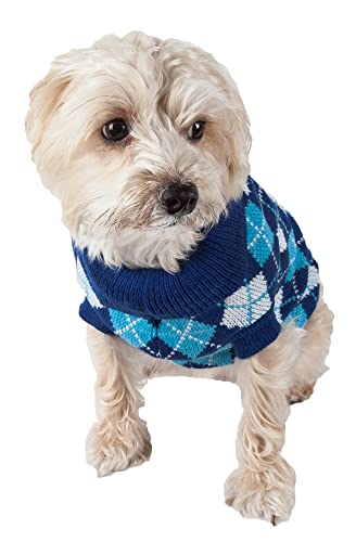 Pull pour animal domestique PetLife côtelé chaud style Argyle - 5
