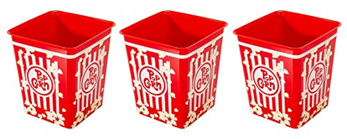 Kigima Popcorn Lot de 3 gobelets réutilisables 3 l Rouge