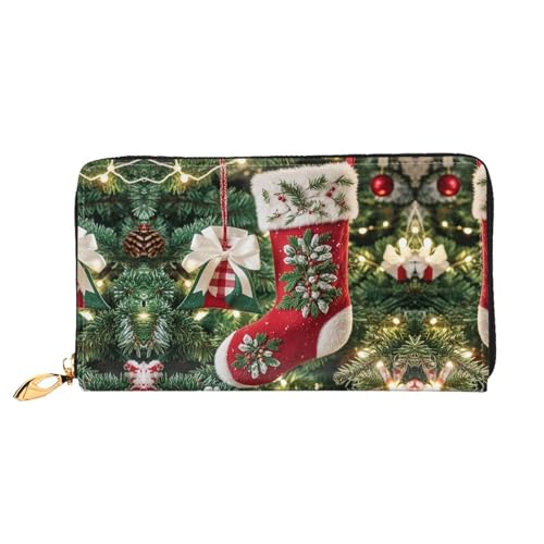 Portefeuille de Noël en cuir pour femme résolvant l'encombrement avec son profil ultra fin