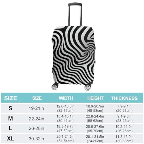 Luggage Cover Travel Suitcase Cover Elastic Washable Luggage Protector with Zipper Balck And White Illusion Anti Scratch Suitcase Protector Funny Luggage Sleeve for Suitcase 19'' - 32''2