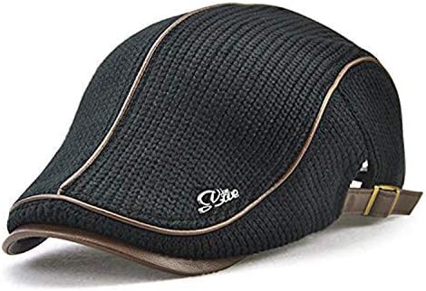 LAOWWO Flat Cap Mens Knit Flat Cap Duckbill Ivy Irish Winter Cap Newsboy Cabbie Scally Beret Cap Hat