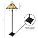 Lavish Home Tiffany Style Floor Lamp – Mission Design Standing Light with Art Glass Lampshade and 2 LED Bulbs – Vintage Look Accent Décor