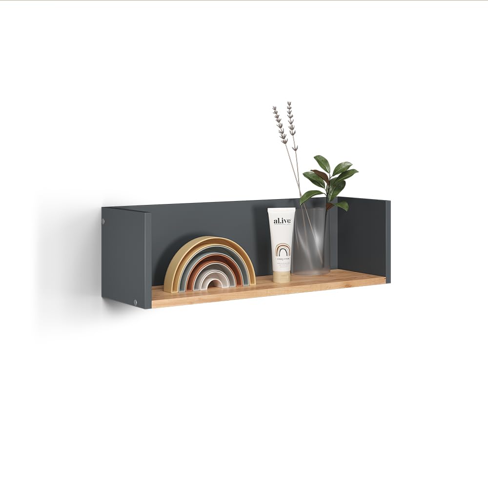 Livinity Mobiletto per lavatrice Paolina, Antracite/Rovere dorato, 67.8 x 20 cm