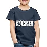 Spreadshirt Eishockey Hockey Spieler Umrisse Kinder Premium T-Shirt, 98-104, Navy