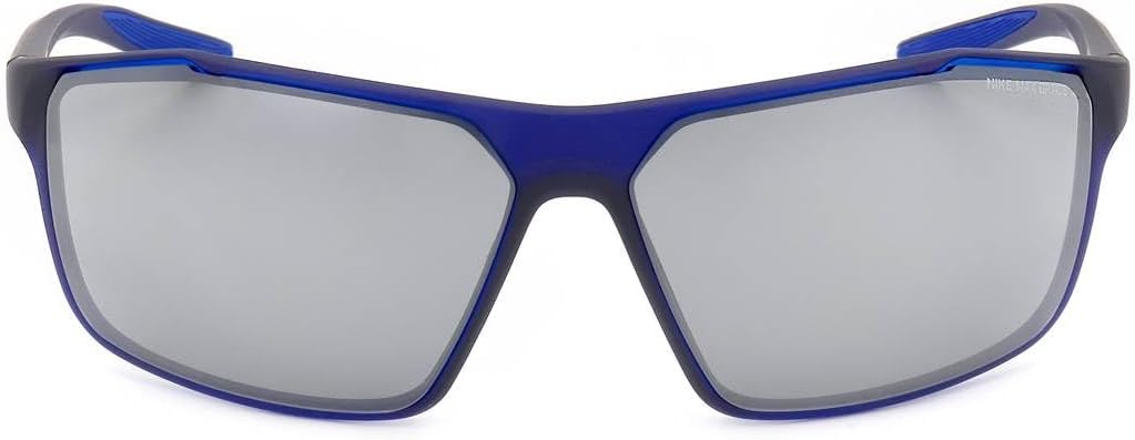 Nike Men's WINDSTORM CW4674 Sunglasses, MATTE MIDNIGHT NAVY/GREY/SLVR, 65
