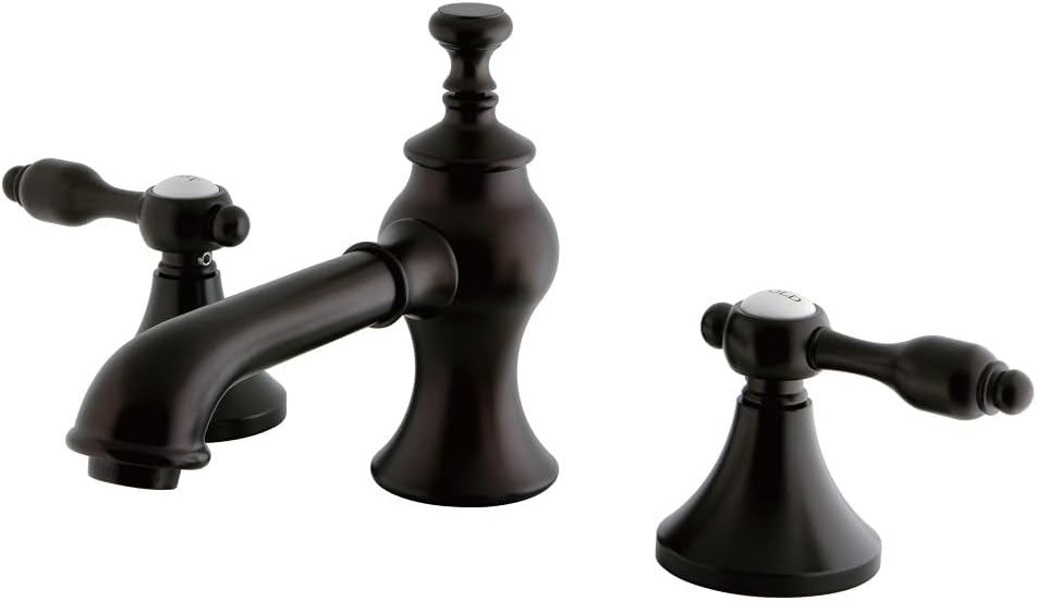 Kingston Brass KC7068TAL Widespread Lavatory Faucet with Brass Pop-Up, 5-5/8" in Spout Reach, Brushed Nickel