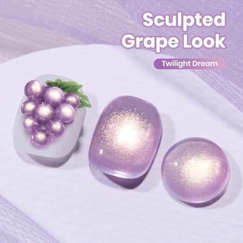 Image of Beetles Twilight Dream Purple Cat Eye Gel Nail Polish - 15ML Full Size Glitter Purple Cat Eye Spring Gel Polish Magnetic Shimmer Effect Soak Off UV Nail Art Design Salon DIY Manicure Gift for Women