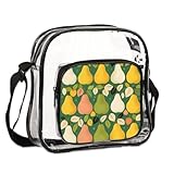 Adornori Cute Pear Crossbody Clear Bags Stadium Approved Fruit Clear Purse for Women Men Concerts Sports Events Festivals