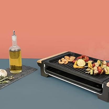 H.Koenig 2 in 1 Elektrogrill und Kochstein für 8 Personen RP320 Multifunktion, Großer Granitstein, Elektrisches Grillen von Fleisch und Gemüse Tischgrill, Herausnehmbare Schale, Einfache Reinigung – Bild 6