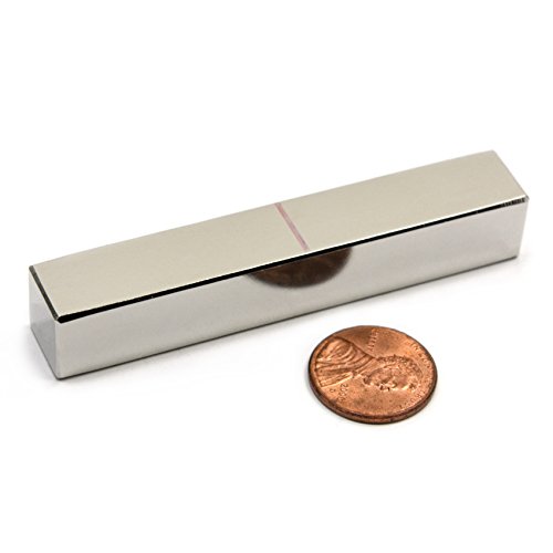 Cms Magnetics - (1 Ct, 3” X 1/2” X 1/2”) N52 Grade Anti-Corrosion Nickel Plated Neodymium Rectangular Bar Magnet, 17 Pound Pull Force, Applications: Crafting, Diy Projects, Education, Science, Design And Engineering #TOP2