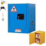 LFHWHKJ Feuerfester Chemikaliensicherheitsschrank, explosionsgeschützter Sicherheitsschrank, geeignet für brennbare Flüssigkeiten und Chemikalien, aus verdicktem, verzinktem Stahl.(Blue,12 Gallon)