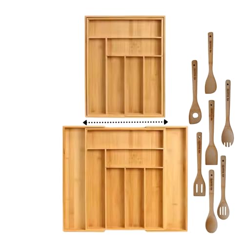 SKOPOS RM Bamboo Silverware Drawer Organizer
