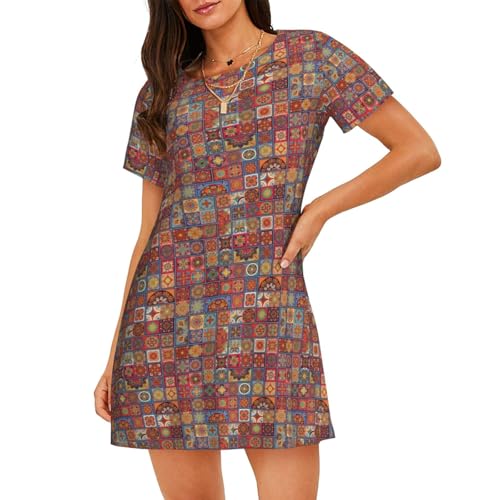 Robe de nuit fluide en maille fine et respirante au design floral raffiné