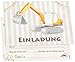 12 Einladungskarten Baustellen Party Bagger Kindergeburtstag Kinder Party Geburtstag-Einladungen zum ausfüllen (Jungen)