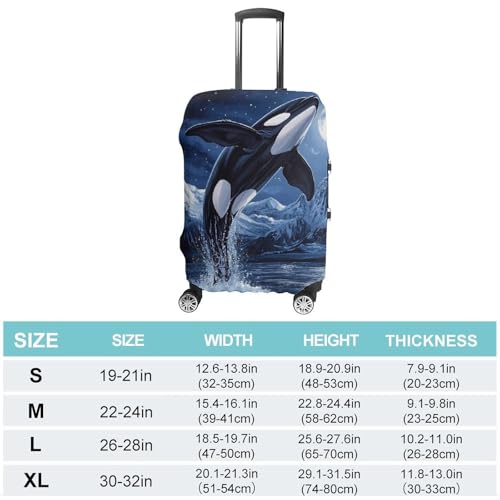 Whale And Moon Travel Luggage Cover for Suitcase 19-32 Inches Elastic Washable Baggage Protector2