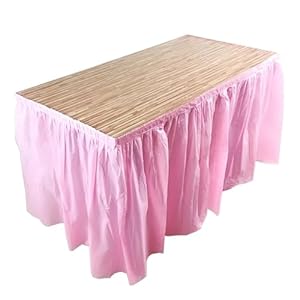 PSNKLMM Rosa Party-Tischrock für runde Tische