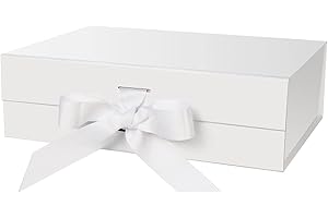 White Memory Box with Lid 10.5x7.5x3.1 Inches