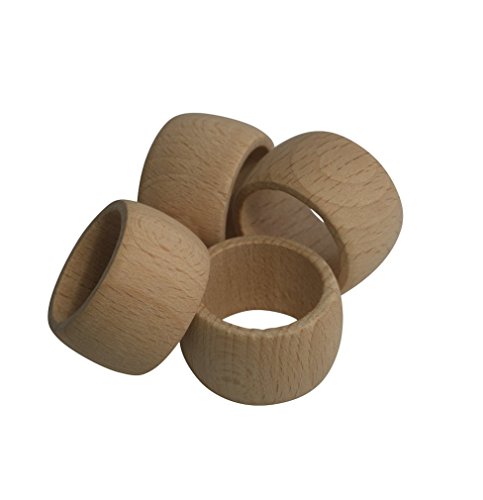 Jowe Ronds de serviette en bois, 6 pièces buche