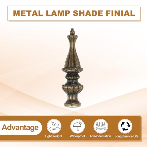 Image of PATIKIL 2pcs 1 /4-27 Lamp Finial Cap Knob, Brushed Lamp Shade Top Harp Top, Bronze