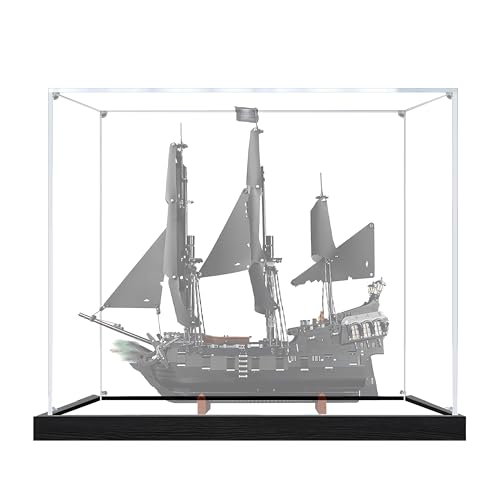 Vitrine en Acrylique pour Lego 10365 Le Navire Black Pearl – Boîte de Rangement et vitrine Anti-poussière Compatible avec Le modèle de Bateau Pirate du...