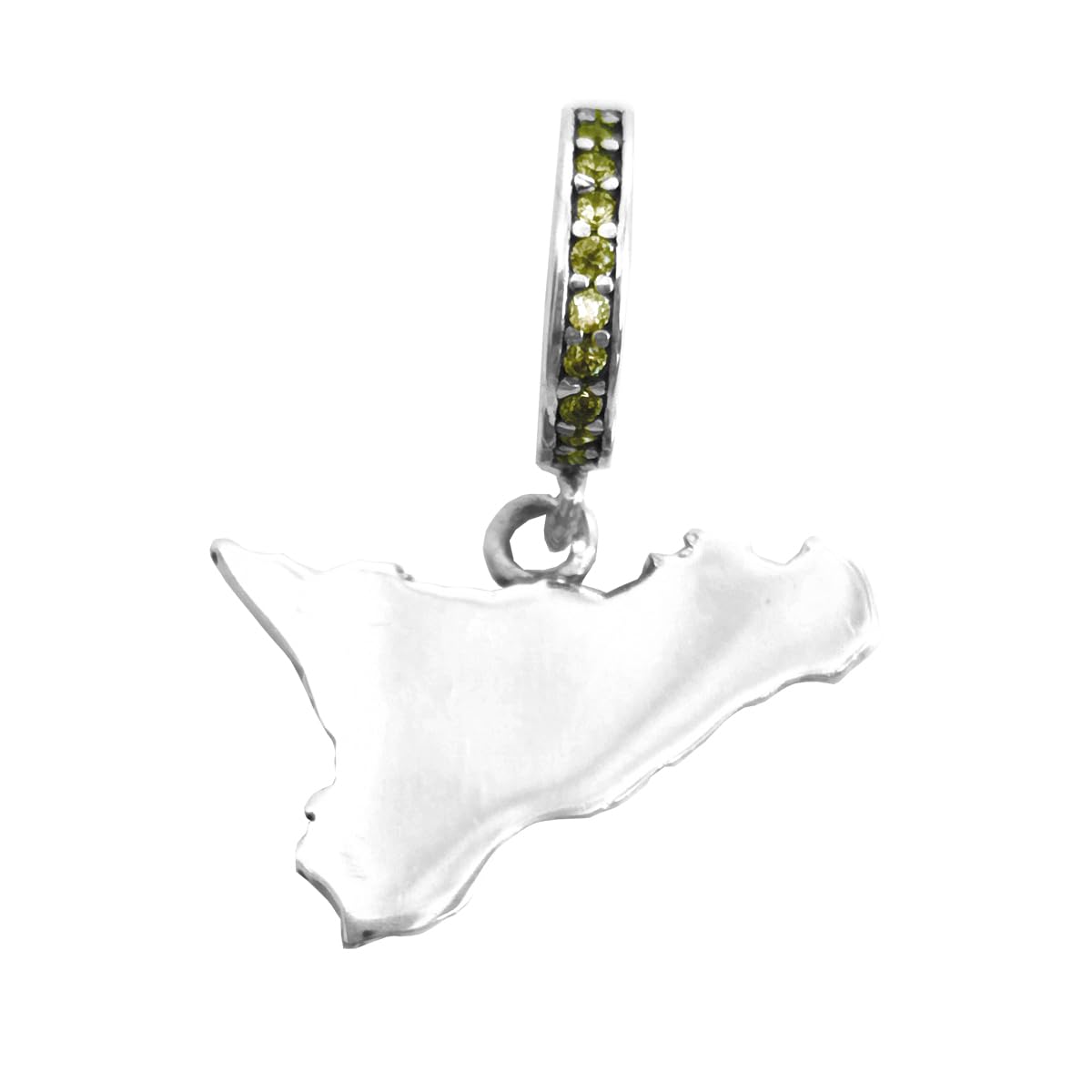 Charm Region Sizilien Italien Souvenir Anhänger Silber 925 - Les Folies für Pandora, Sterling-Silber, Zirkonia