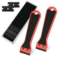 flintronic 2 Pezzi Raschietto Vetroceramica, Rimozione Adesivo in Plastica, con 102 Lame di Ricambio, per Pulizia Per Etichette, Adesivi, Adesivo di Vetro, Decalcomanie, Calafatoio, Tinta Finestr