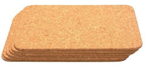 T&G Rectangular Table Mats in Cork, 28 x 20 x 0.6 cm, Set of 6 by T&G Woodware Ltd