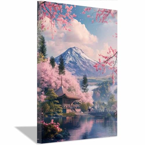 Tableau cerisier en fleurs 40x60cm pour illuminer une piece sombre