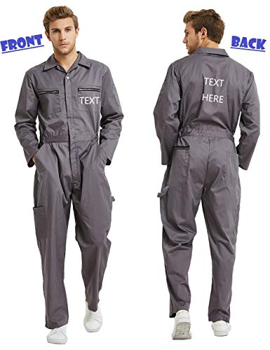 Toptie Custom Men's Action Back Coverall With Zipper Pockets, Customize Your Own Design, Regular Size-Navy-2Xl #TOP1