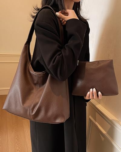 Bolso hobo para mujer romansong, bolso tote de cuero sintético, disponible en negro y café miniatura 2
